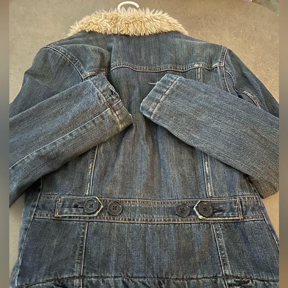 Abercrombie and Fitch Denim Jacket With Fleece Fur